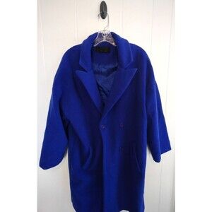 Style Nanda | Women's Royal Blue Fleece Long Button Up Coat Size XL
